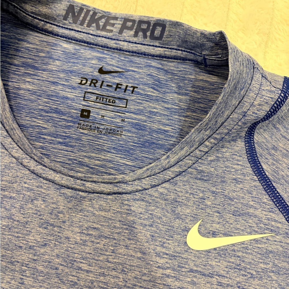 Nike Pro Heathered Blue Dri-FIT Shirt - Picture 2 of 4